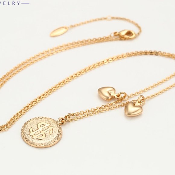 Jewelry - Gorgeous Hearts&Coin 18KGP Necklace